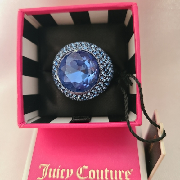 Juicy Couture Blue Cocktail Adjustable Ring NWT gift for her - Picture 3 of 8